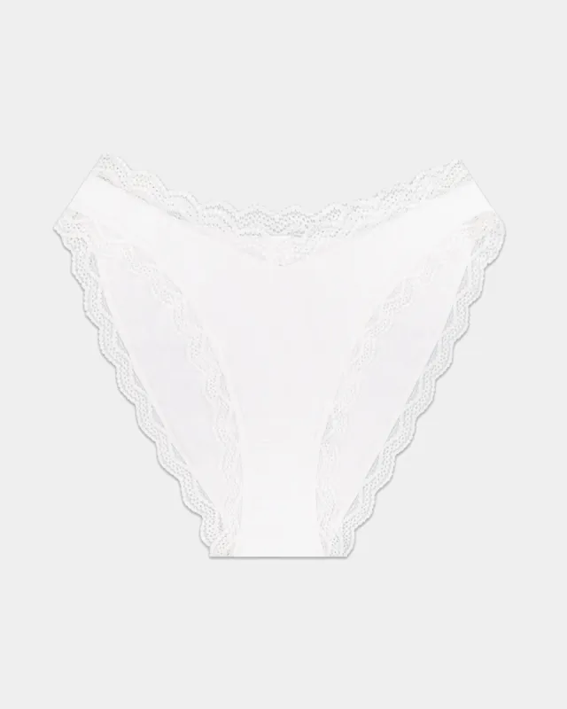 Dipped Tanga Knicker - White sold by Stripe & Stare