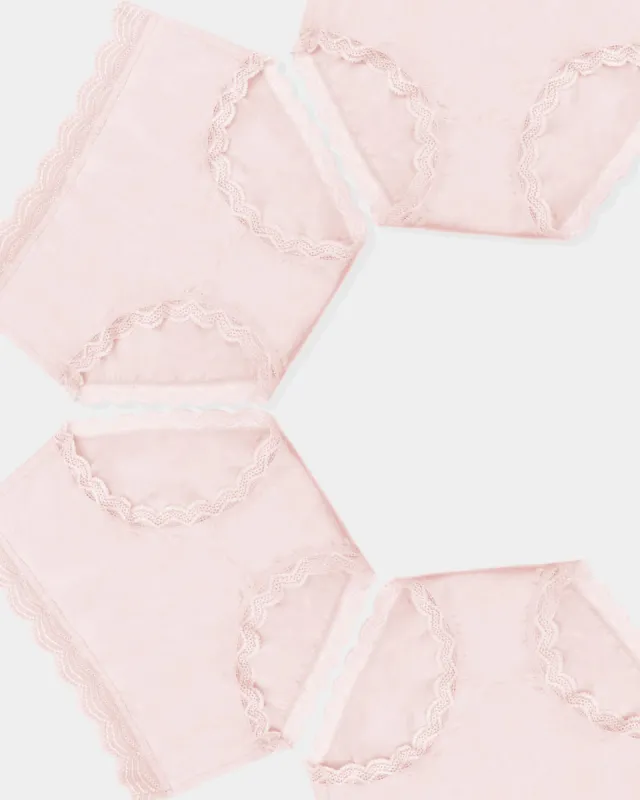 High Rise Knickers Four Pack - Pink-a-Boo sold by Stripe & Stare