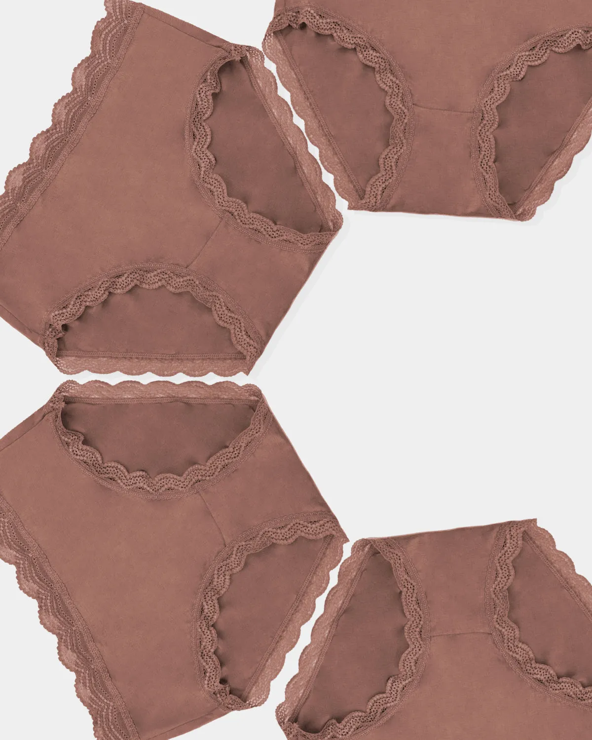 High Rise Knickers Four Pack - Mocha sold by Stripe & Stare