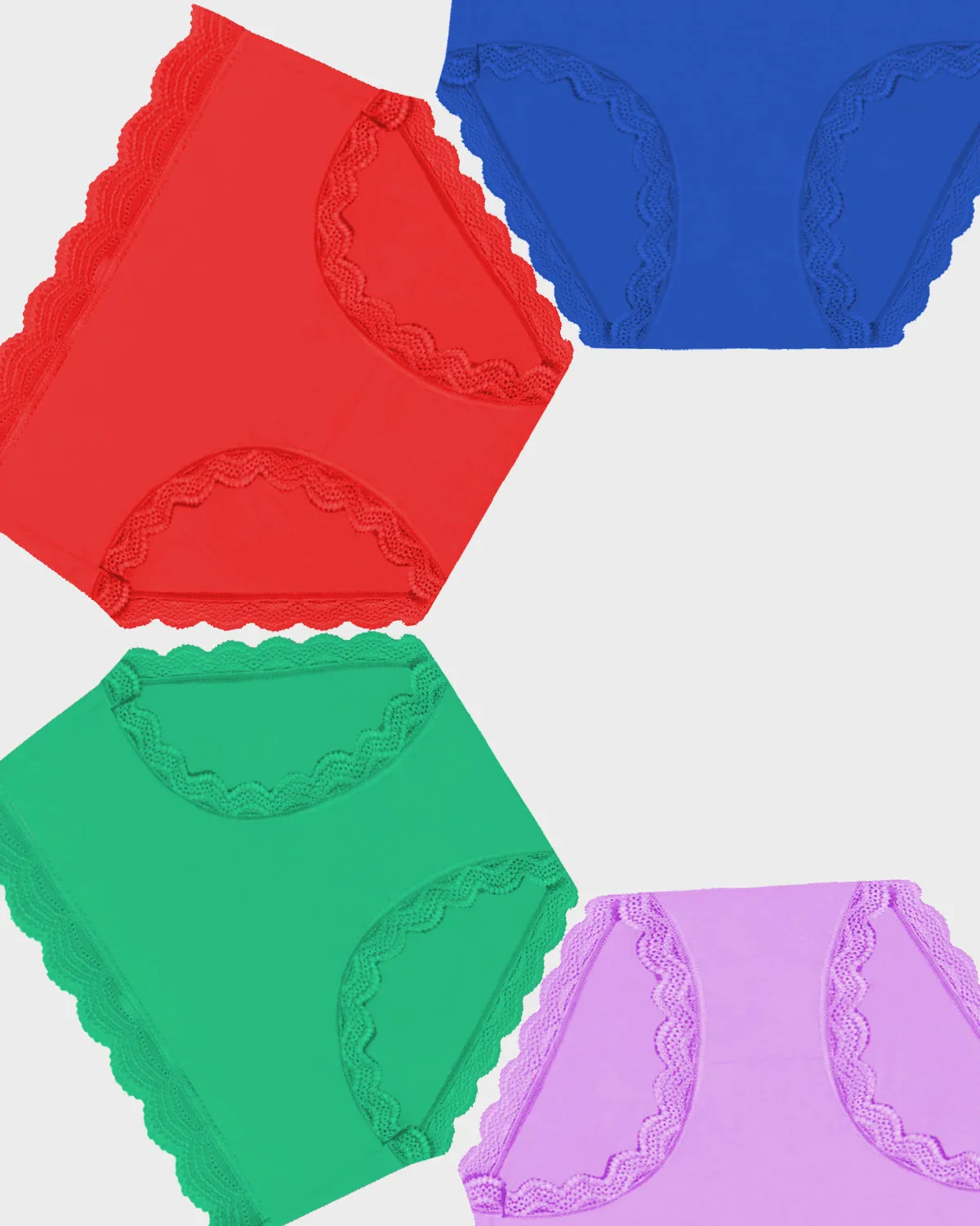 High Rise Knickers Four Pack - Jewels sold by Stripe & Stare