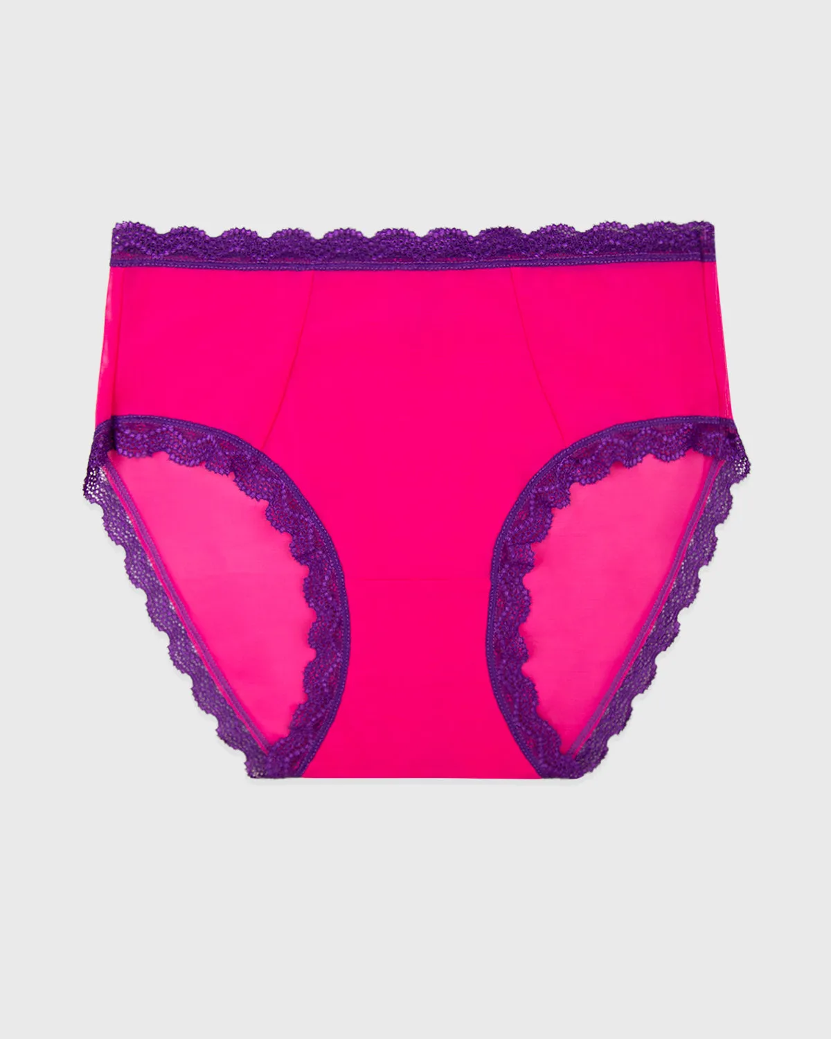 Mesh High Rise Knickers - Raspberry & Purple Mesh sold by Stripe & Stare product image thumbnail 3