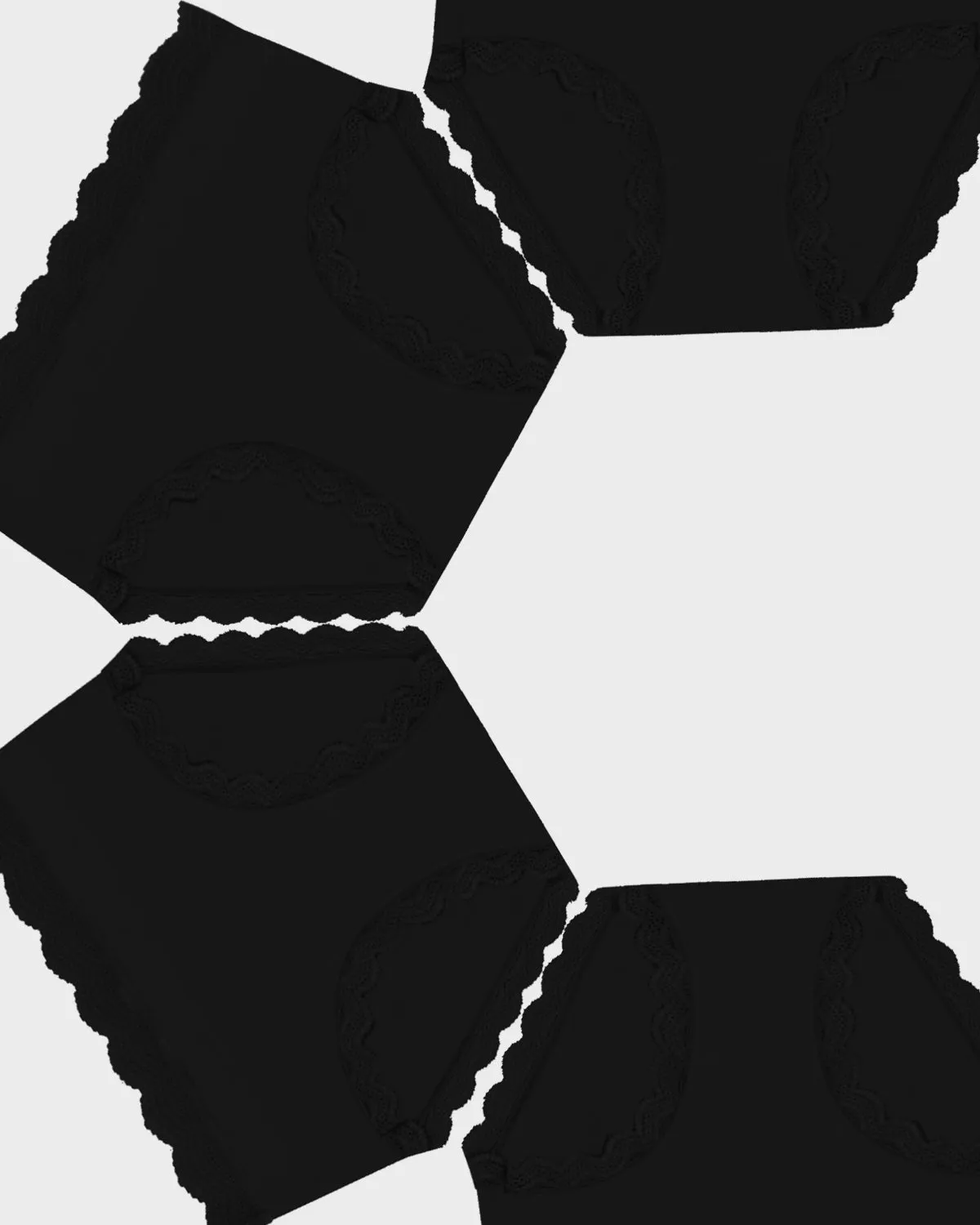 High Rise Knickers Four Pack - Black sold by Stripe & Stare