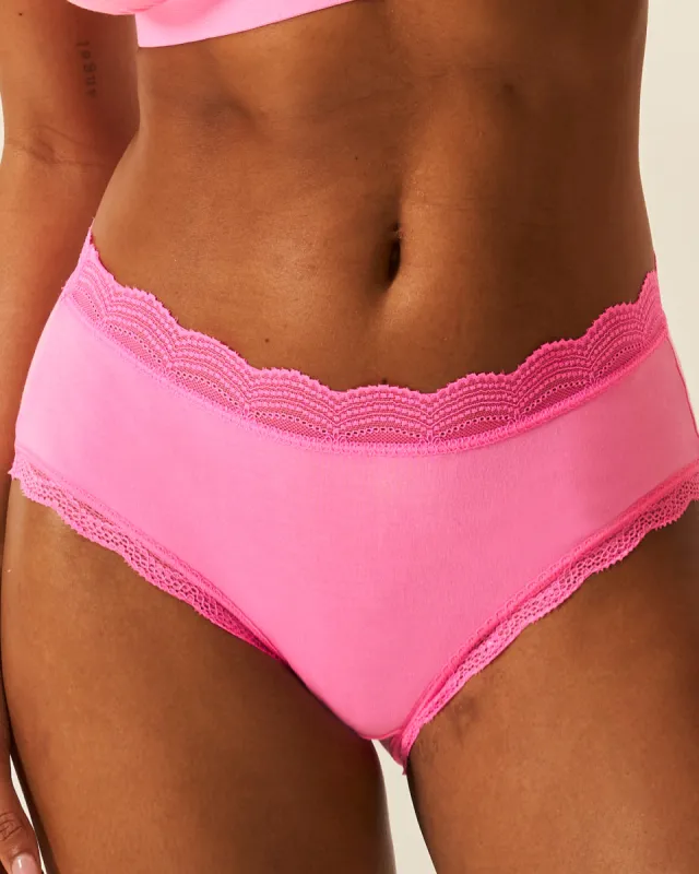 High Rise Knickers - Hot Pink sold by Stripe & Stare