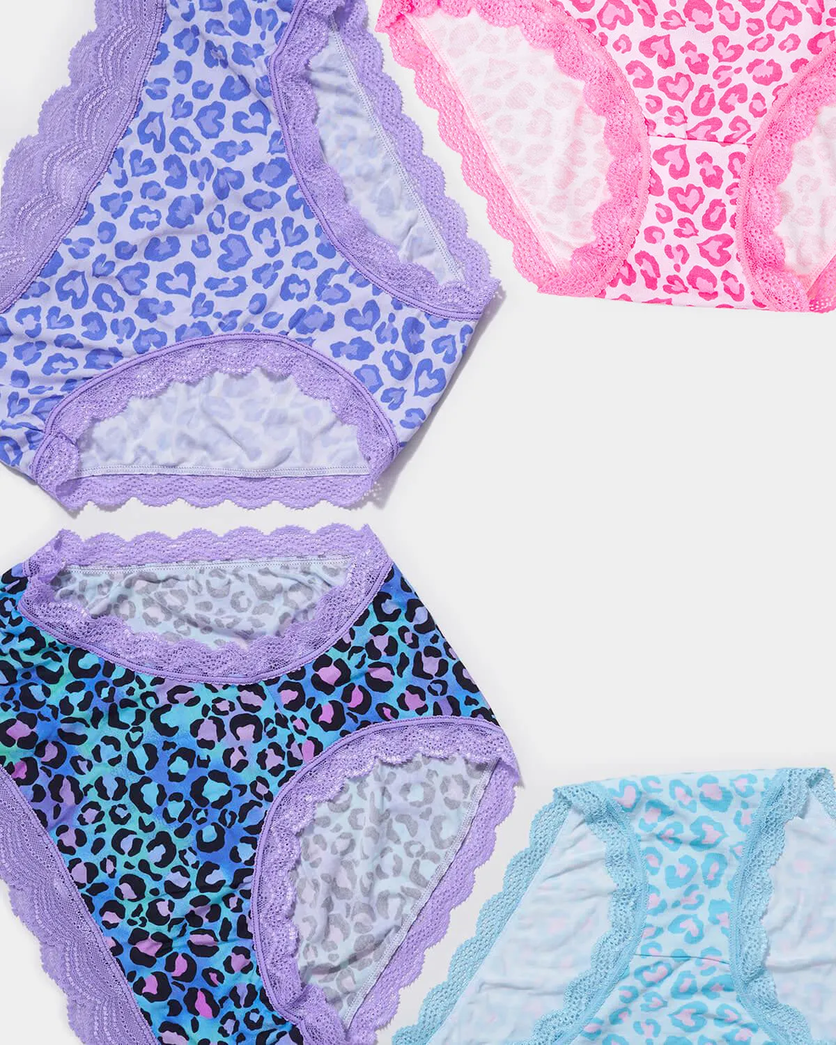 High Rise Knickers Four Pack - Classic Leopard sold by Stripe & Stare