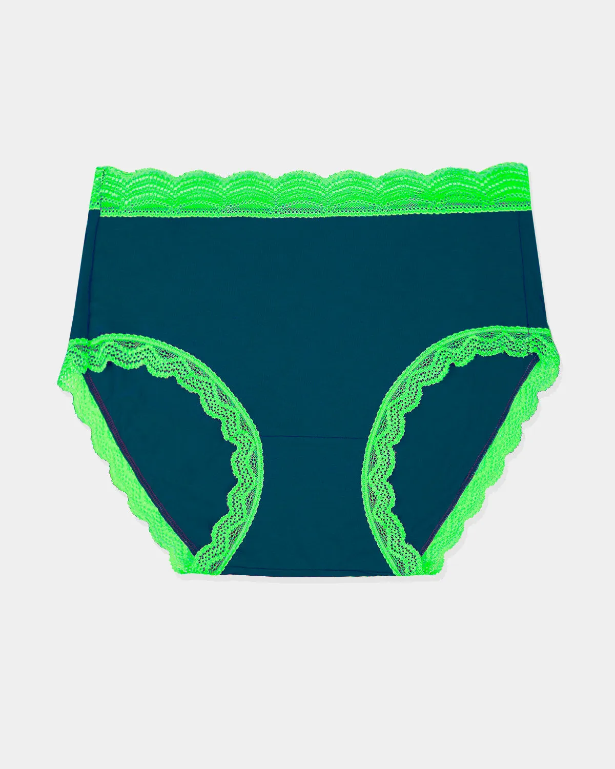High Rise Knickers - Midnight Neon Green sold by Stripe & Stare product image thumbnail 3