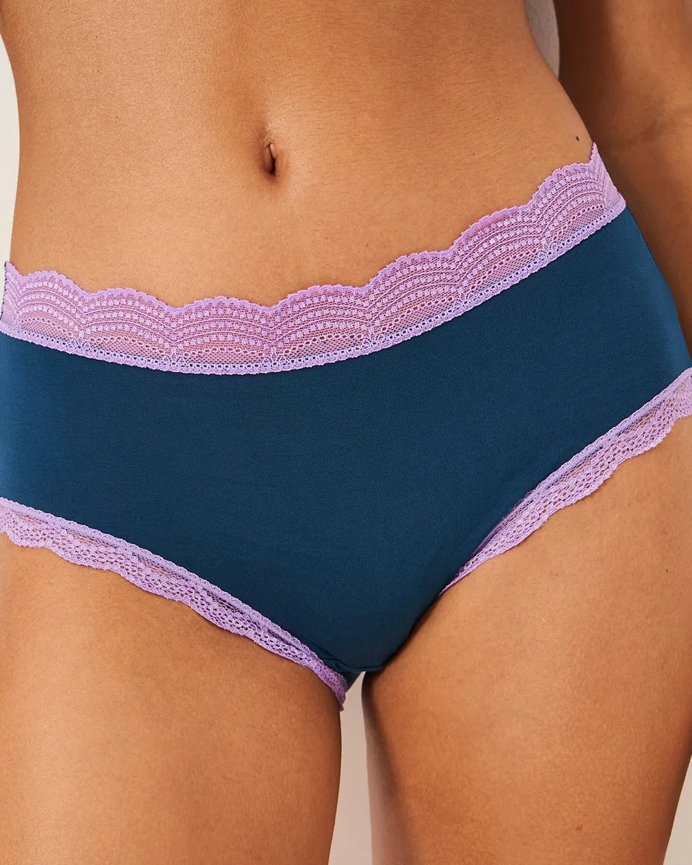 High Rise Knickers - Midnight Neon Purple sold by Stripe & Stare