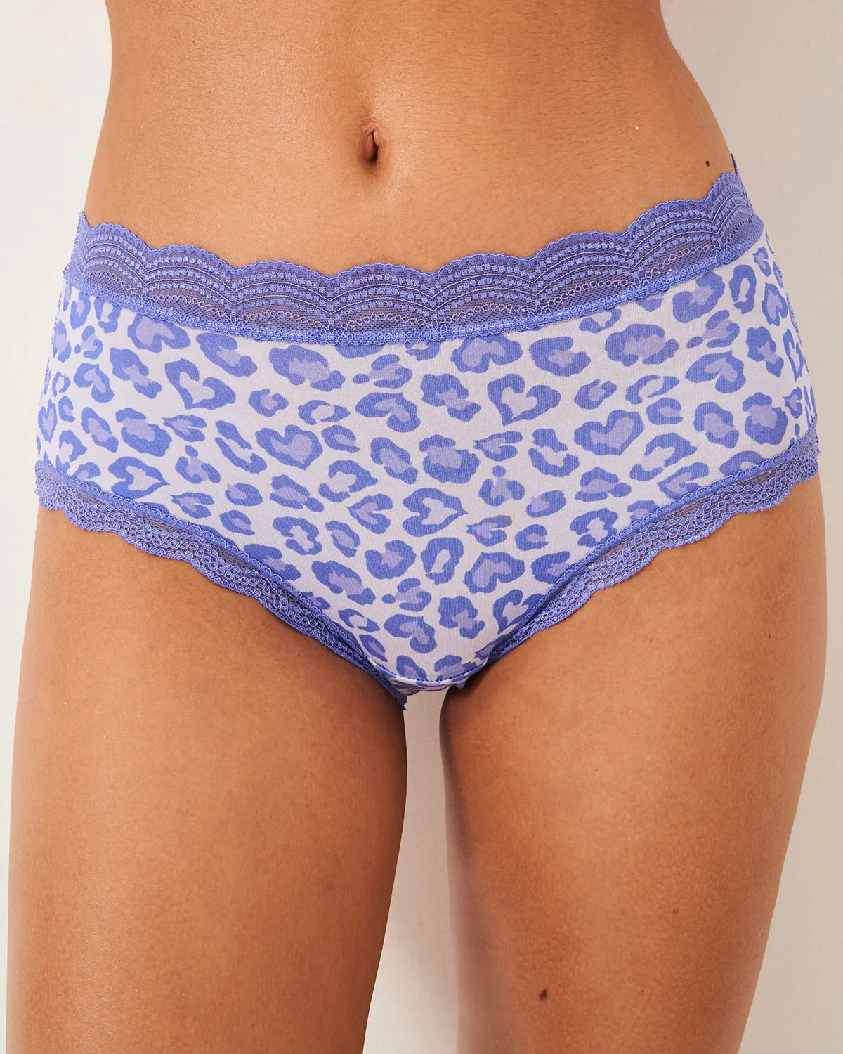 High Rise Knickers - Purple Leopard sold by Stripe & Stare