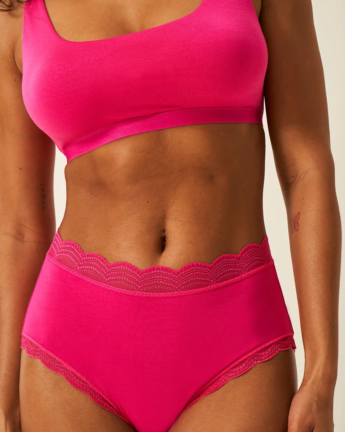 High Rise Knickers - Raspberry sold by Stripe & Stare product image thumbnail 4