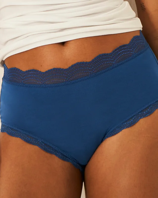 High Rise Knickers - French Navy sold by Stripe & Stare