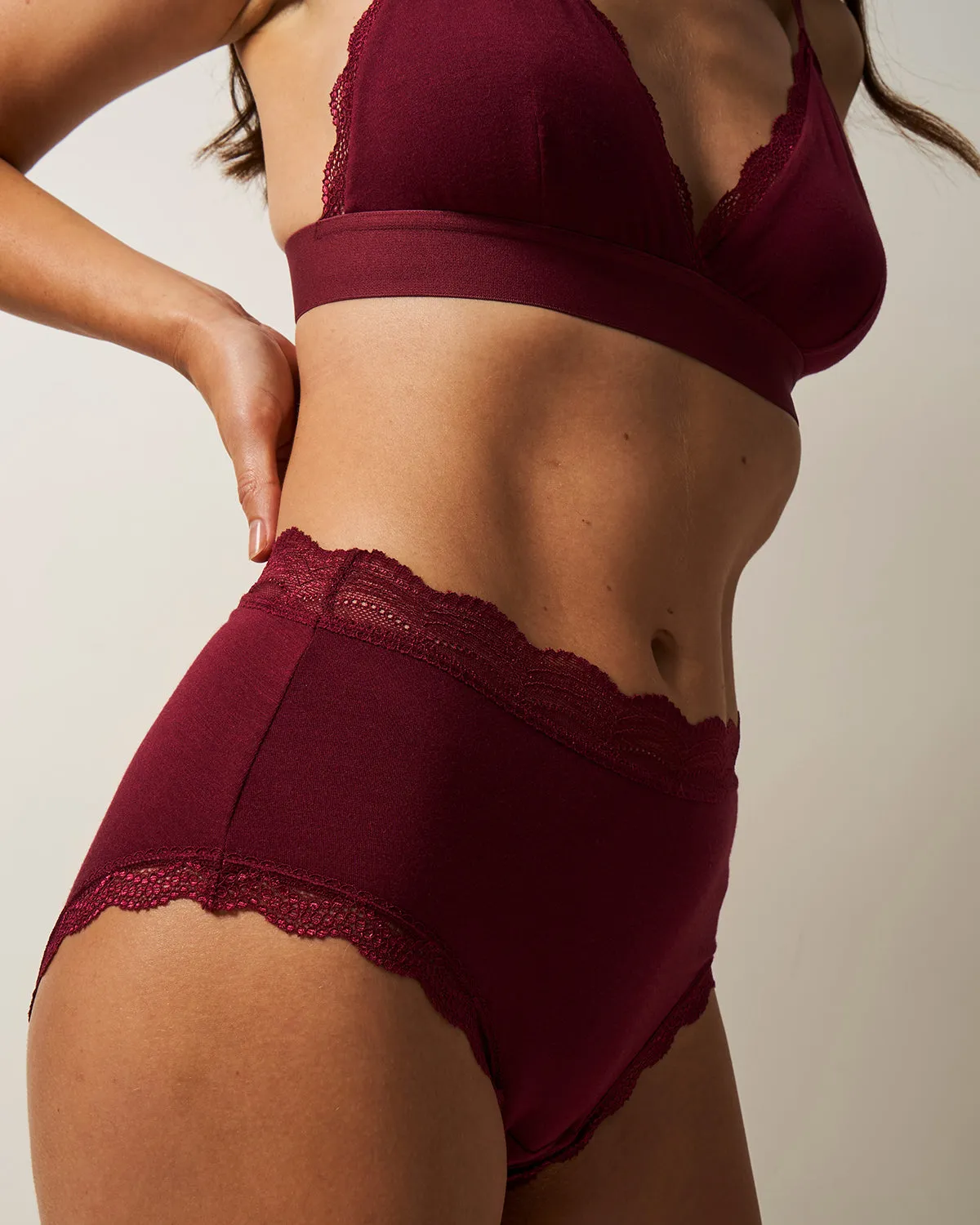 High Rise Knickers - Rouge sold by Stripe & Stare product image thumbnail 5