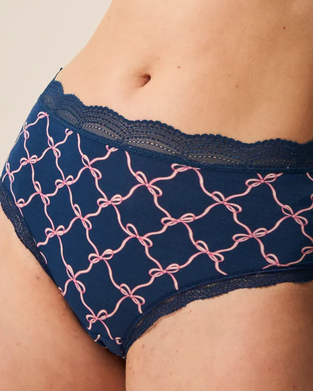 High Rise Knickers - Midnight Bow sold by Stripe & Stare