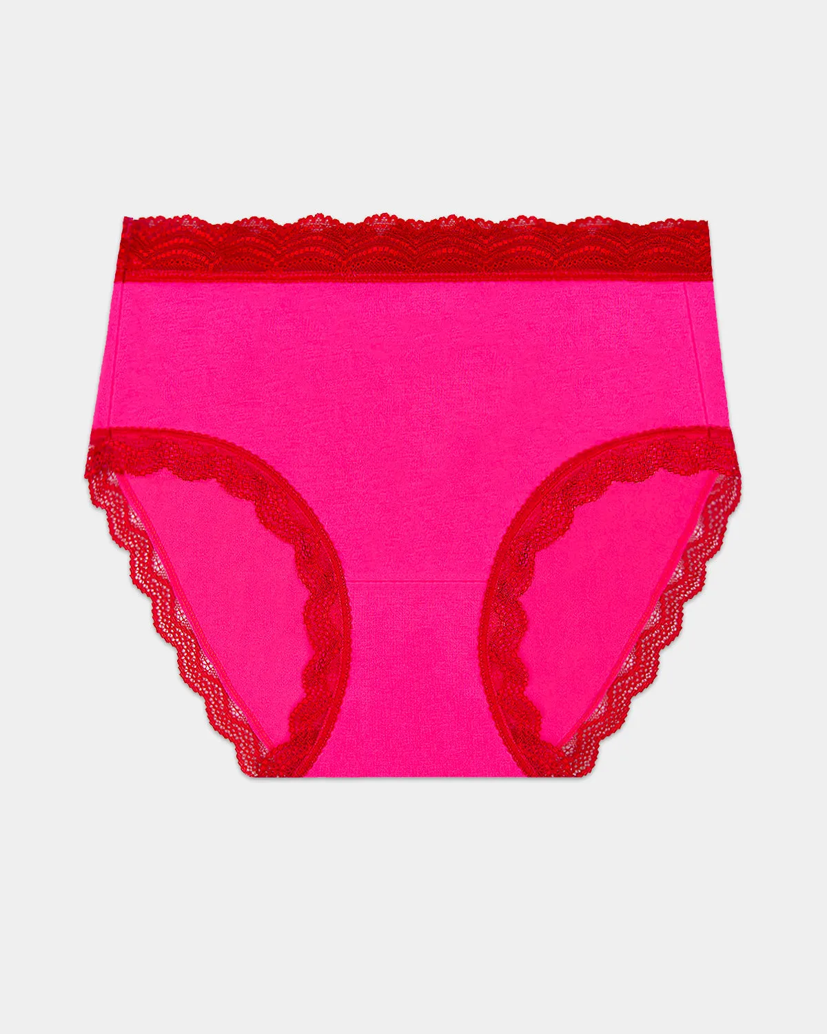 High Rise Knickers - Raspberry and Scarlet sold by Stripe & Stare product image thumbnail 3