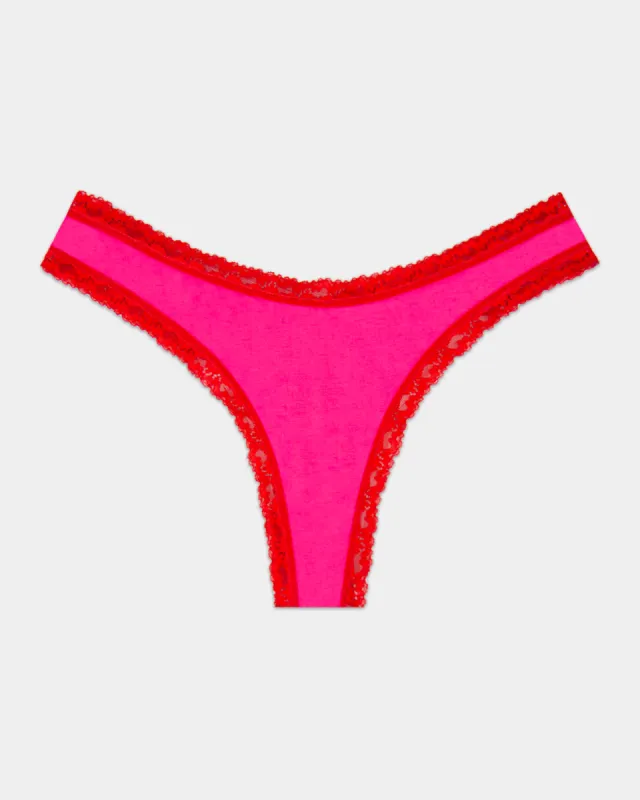 Thong - Raspberry and Scarlet sold by Stripe & Stare