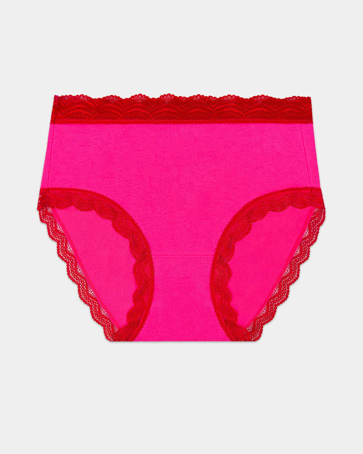 High Rise Knicker - Raspberry and Scarlet sold by Stripe & Stare