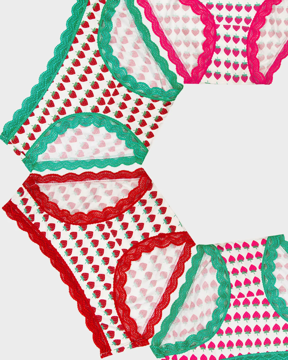 The Original Knickers Four Pack - Strawberry Dreams sold by Stripe & Stare