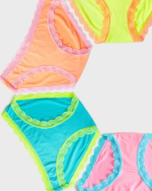 The Original Knickers Four Pack - Neon Candy made by Stripe & Stare