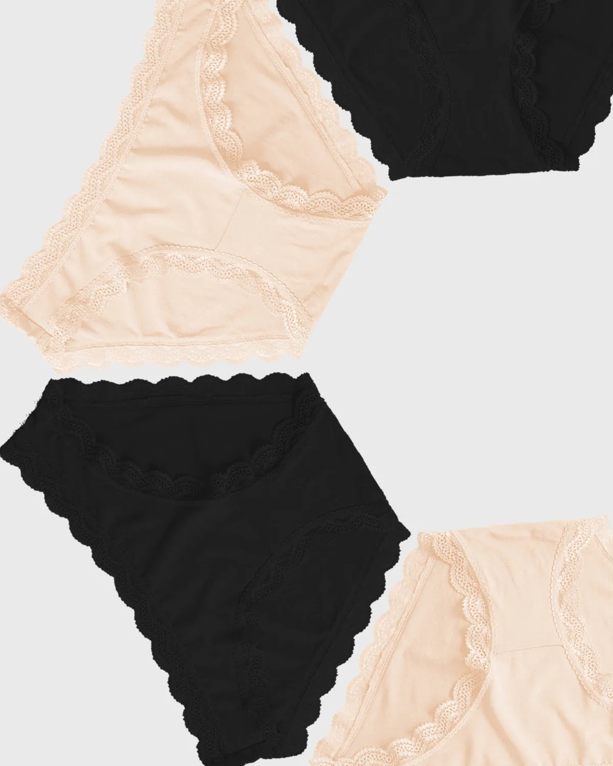 The Original Knickers Four Pack - Black and Sand sold by Stripe & Stare