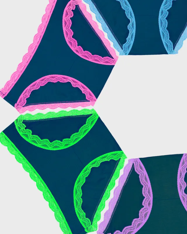 The Original Knickers Four Pack - Midnight Neon sold by Stripe & Stare