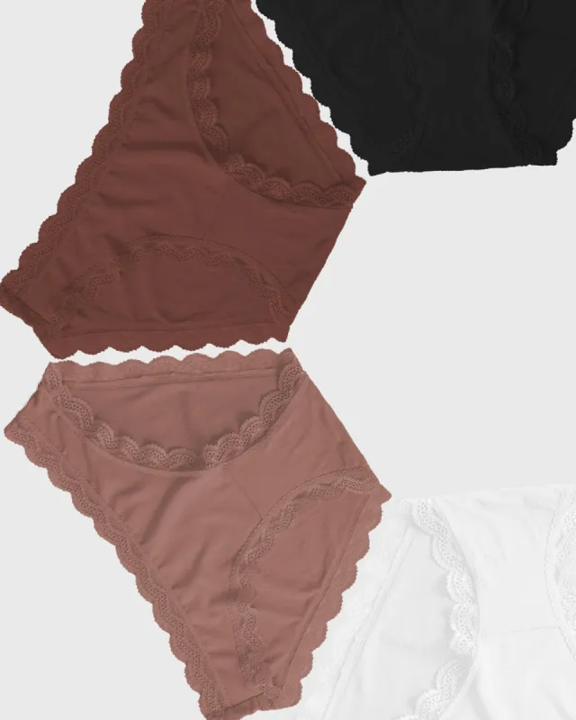 The Original Knickers Four Pack - Mocha Essentials sold by Stripe & Stare