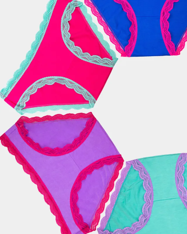 The Original Knickers Four Pack - Bright Contrast sold by Stripe & Stare