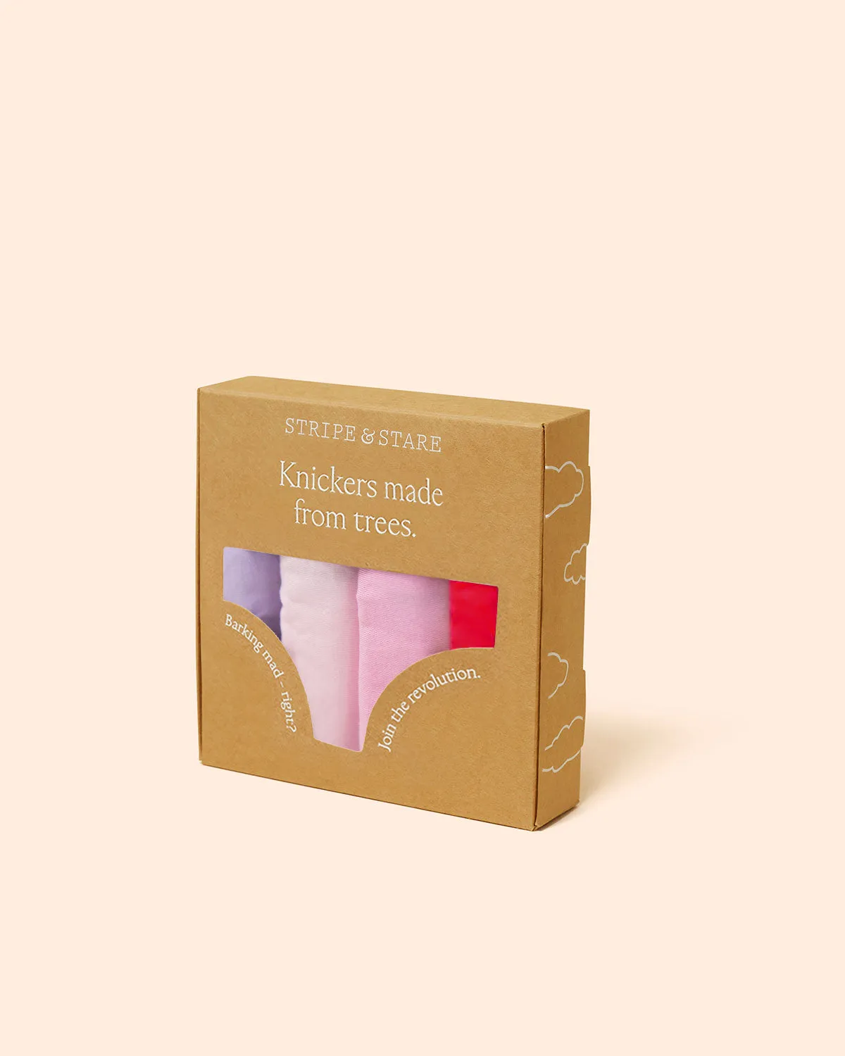 The Original Knickers Four Pack - Pink and Red Contrast sold by Stripe & Stare product image thumbnail 2