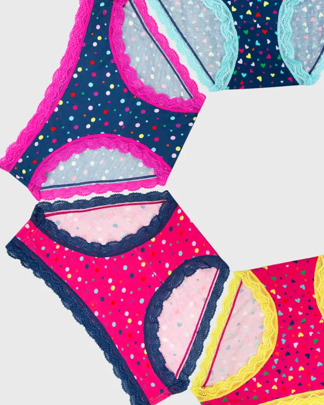 The Original Knickers Four Pack - Confetti sold by Stripe & Stare