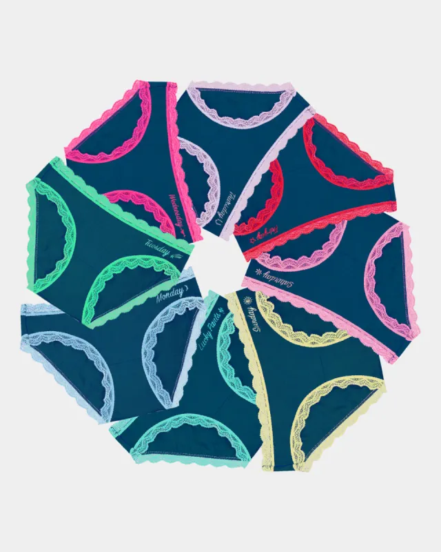 The Original Knickers Eight Pack - Midnight Days of the Week sold by Stripe & Stare