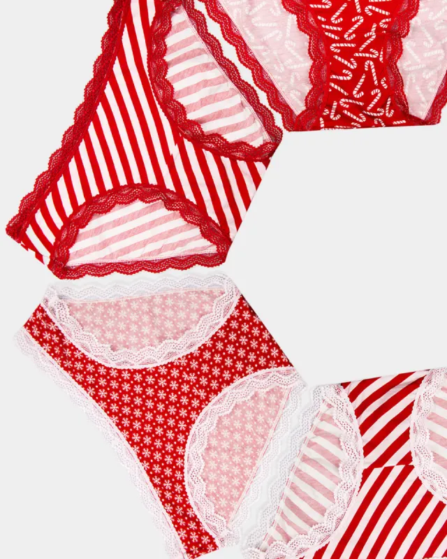 The Original Knickers Four Pack - Candy Cane sold by Stripe & Stare