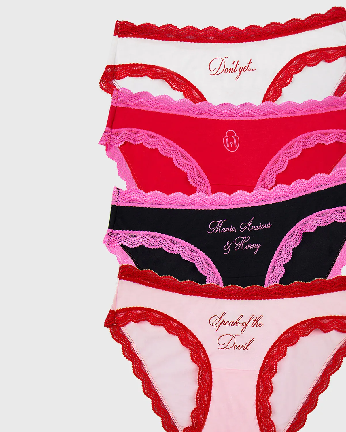 The Original Knickers Four Pack - Debute Slogans sold by Stripe & Stare