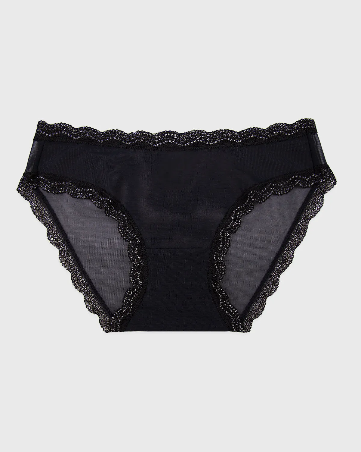 Mesh Original Knickers - Black Sparkle Lace sold by Stripe & Stare product image thumbnail 3