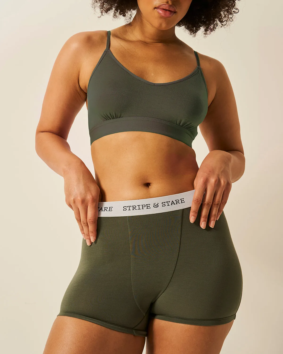 Women's Boxer - Modern Khaki sold by Stripe & Stare product image thumbnail 3