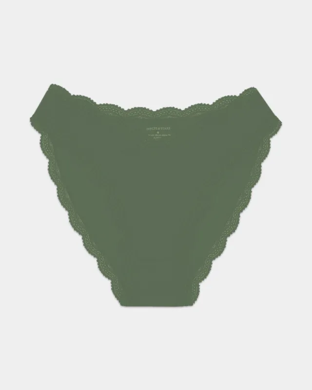 Dipped Tanga Knicker - Modern Khaki sold by Stripe & Stare