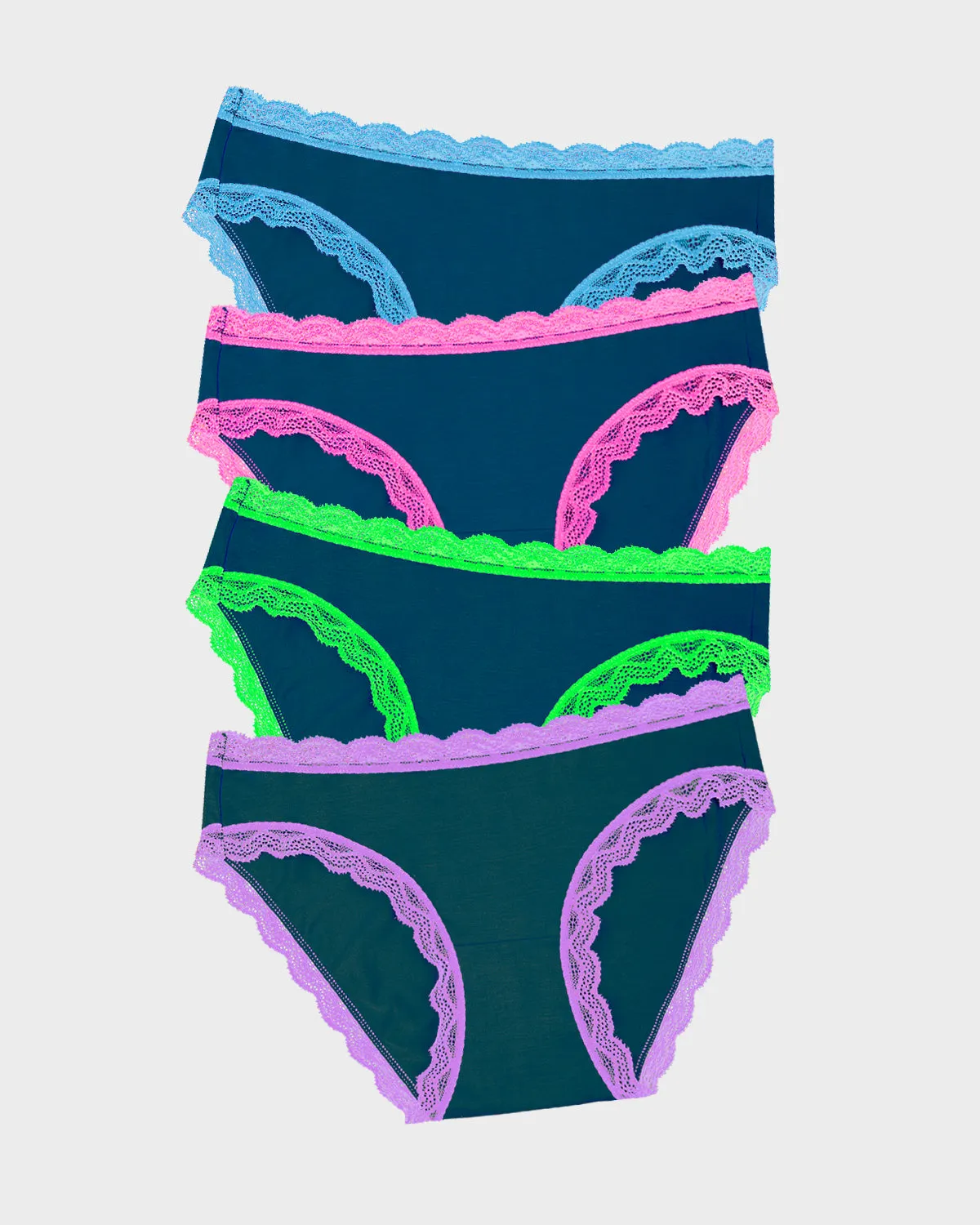 The Original Knicker Four Pack - Midnight Neon sold by Stripe & Stare