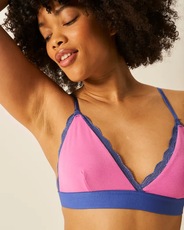 Lace Bralette - Fiji Flower & Amparo Blue sold by Stripe & Stare