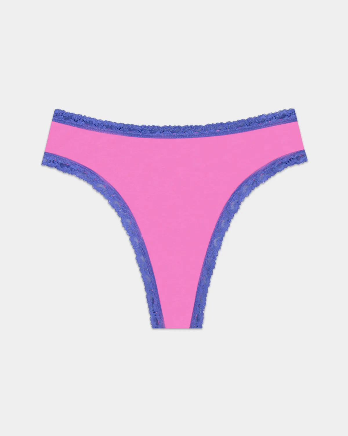 High Waisted Thong - Fiji Flower and Amparo Blue sold by Stripe & Stare
