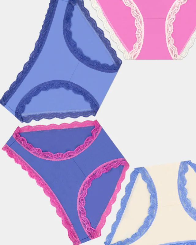 The Original Knickers Four Pack - Fiji Flower and Amparo Blue sold by Stripe & Stare
