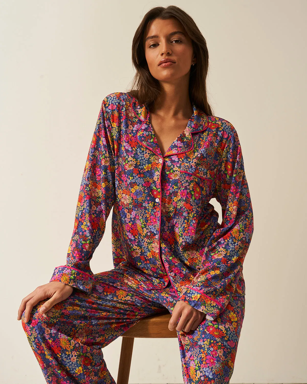 Long Pyjama Set - Full Bloom sold by Stripe & Stare product image thumbnail 4