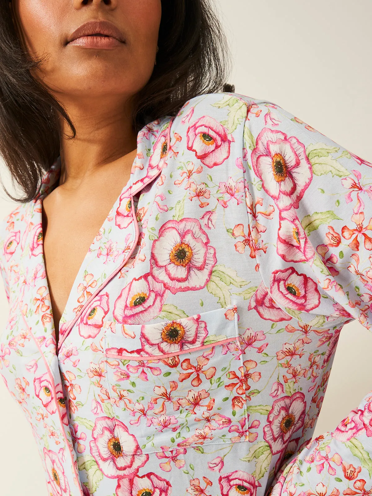 Long Pyjama Set - Pastel Poppy sold by Stripe & Stare product image thumbnail 2