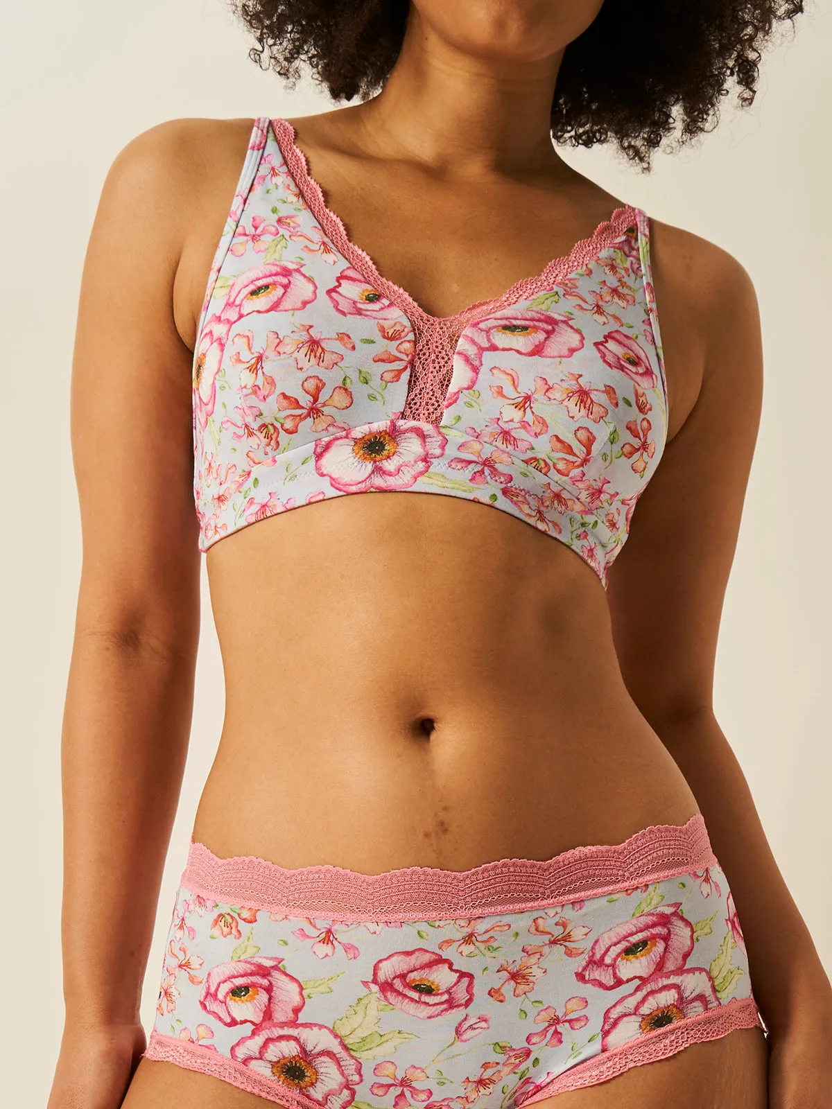Lace Plunge Bra - Pastel Poppy sold by Stripe & Stare product image thumbnail 5