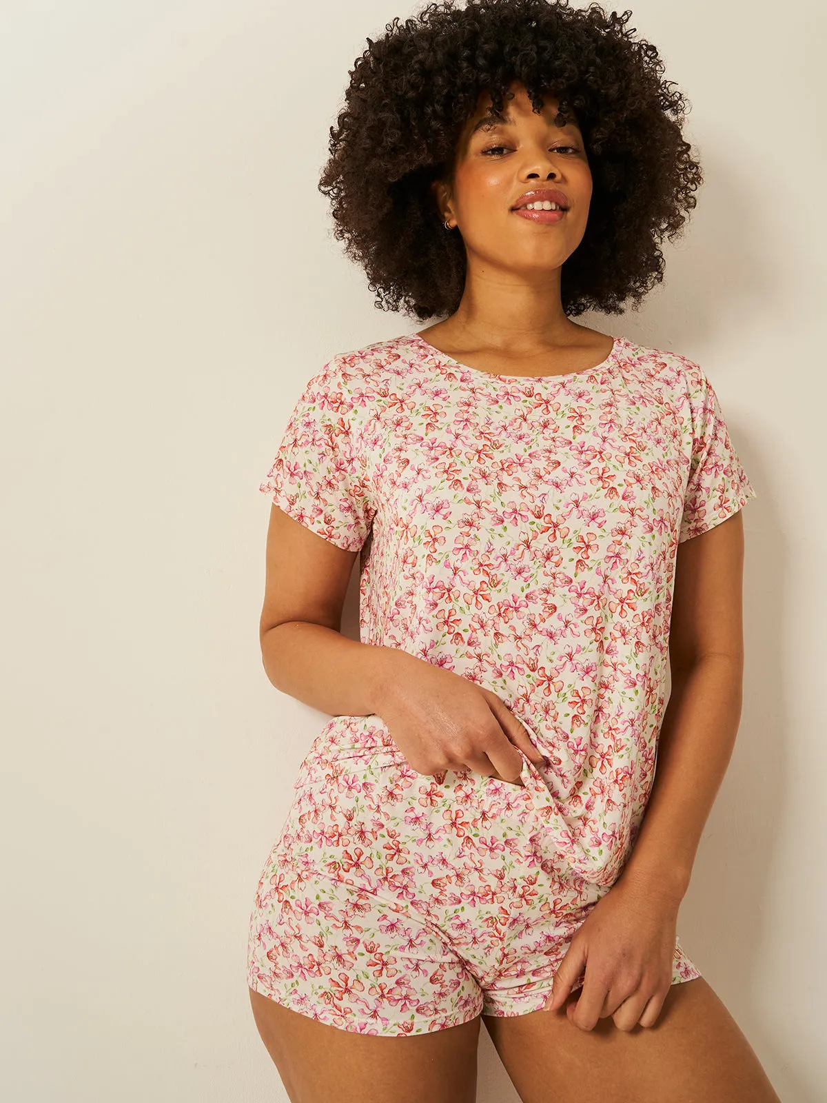 T-Shirt & Bed Short Set - Antique Floral sold by Stripe & Stare product image thumbnail 4
