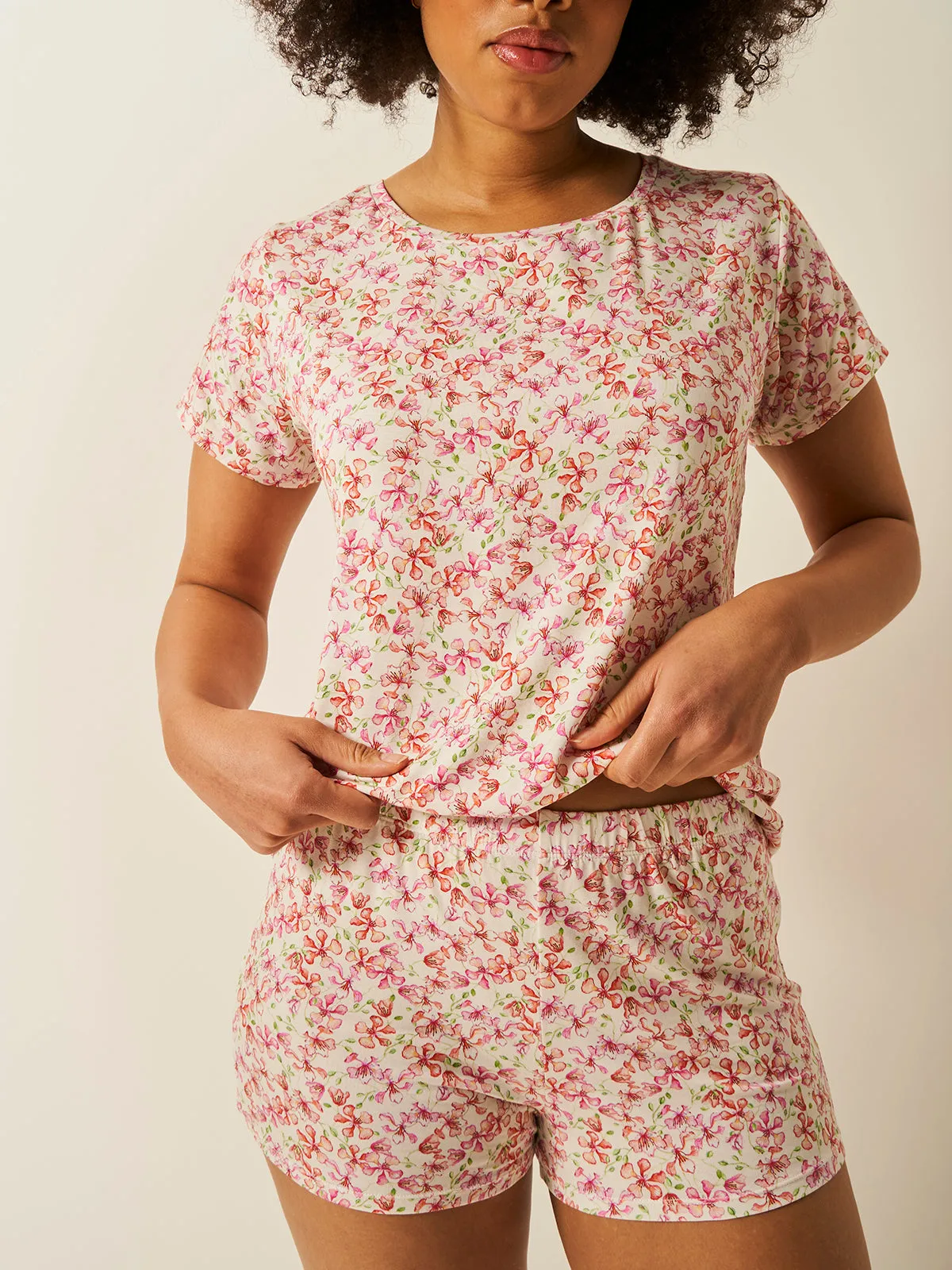 T-Shirt & Bed Short Set - Antique Floral sold by Stripe & Stare
