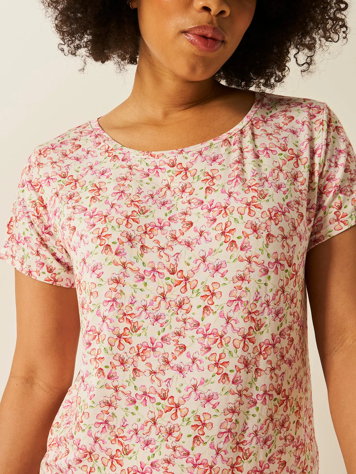 T-Shirt & Bed Short Set - Antique Floral sold by Stripe & Stare product image thumbnail 2