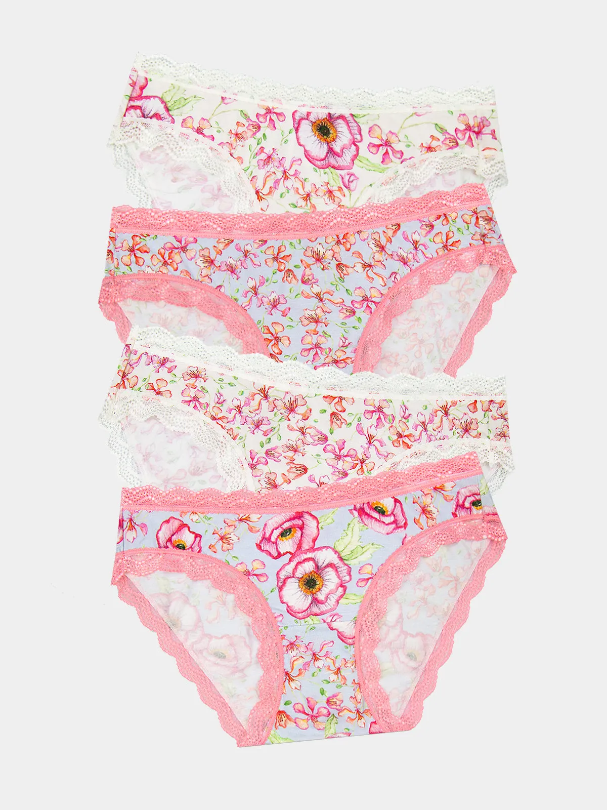 The Original Knicker Four Pack - Pastel Poppy sold by Stripe & Stare