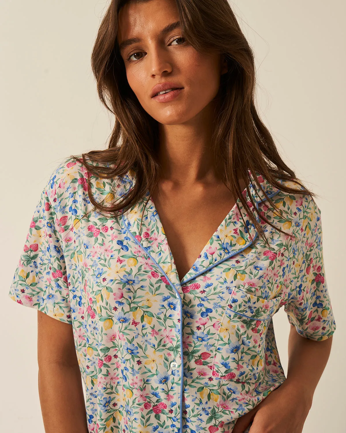 Short Pyjama Set - Summer Garden sold by Stripe & Stare product image thumbnail 2