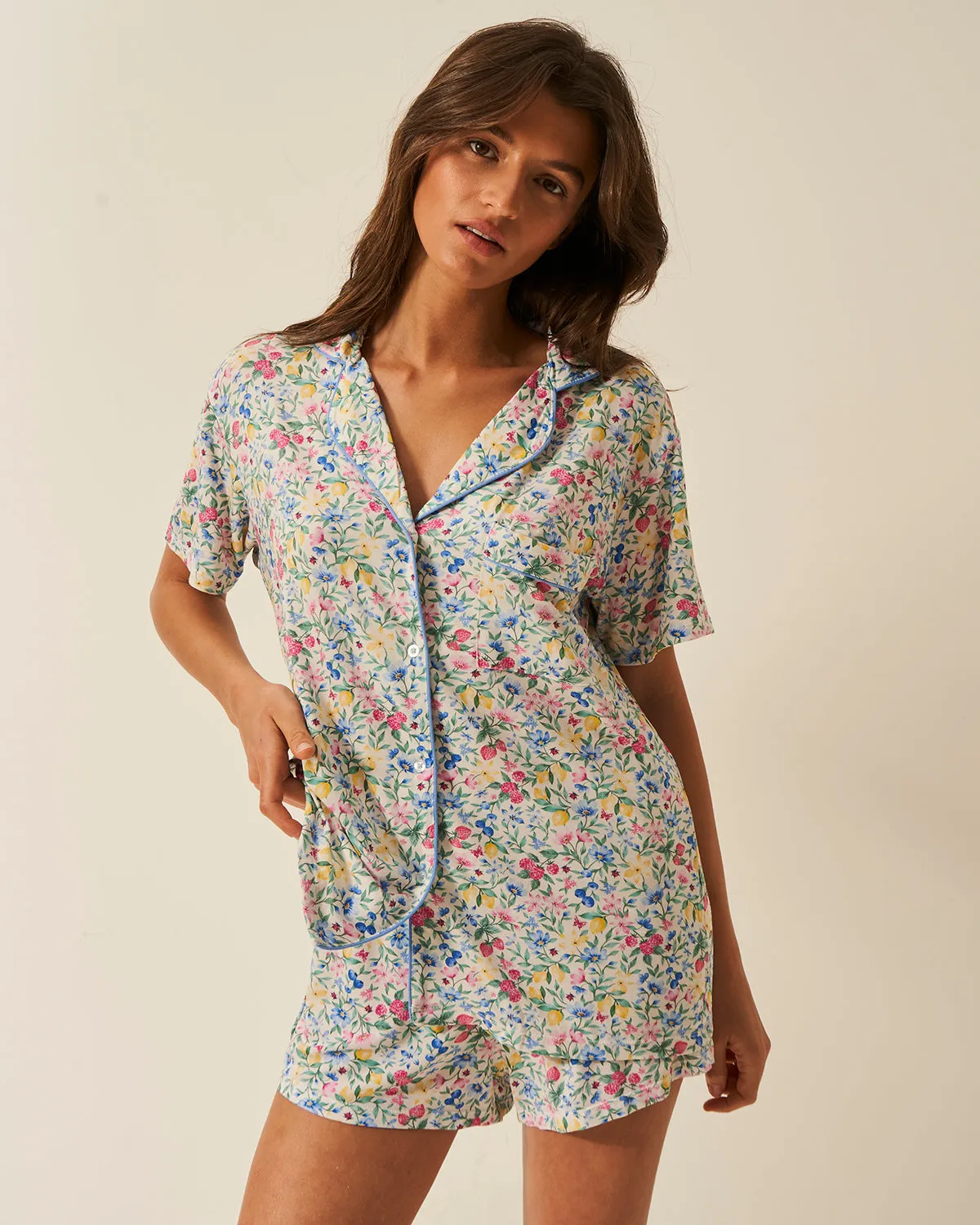 Short Pyjama Set - Summer Garden sold by Stripe & Stare product image thumbnail 5