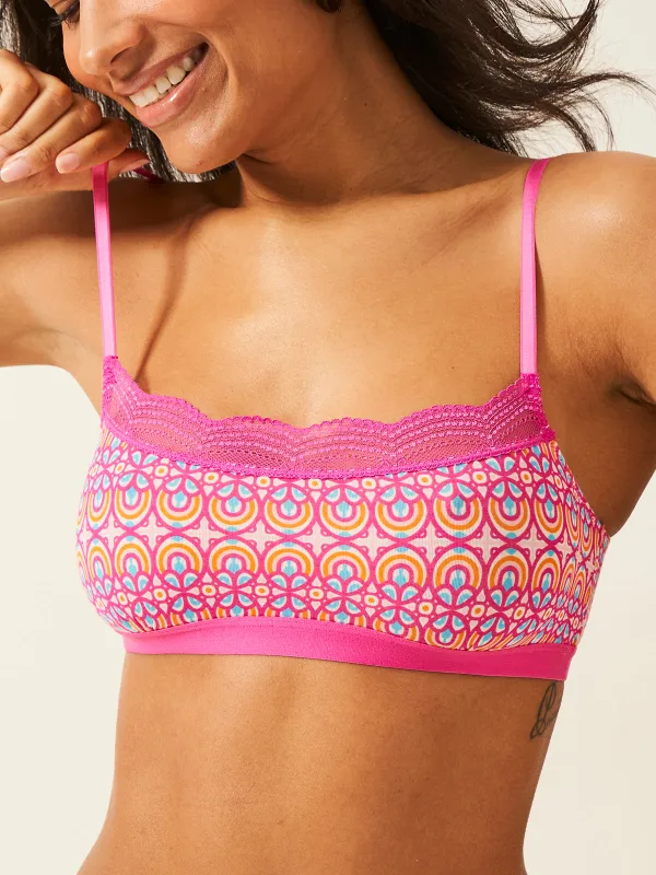 Lace Square Bra - Retro Geo sold by Stripe & Stare