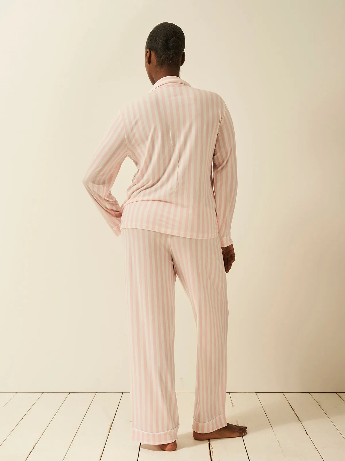 Long Pyjama Set - Candy Pink Stripe sold by Stripe & Stare product image thumbnail 3
