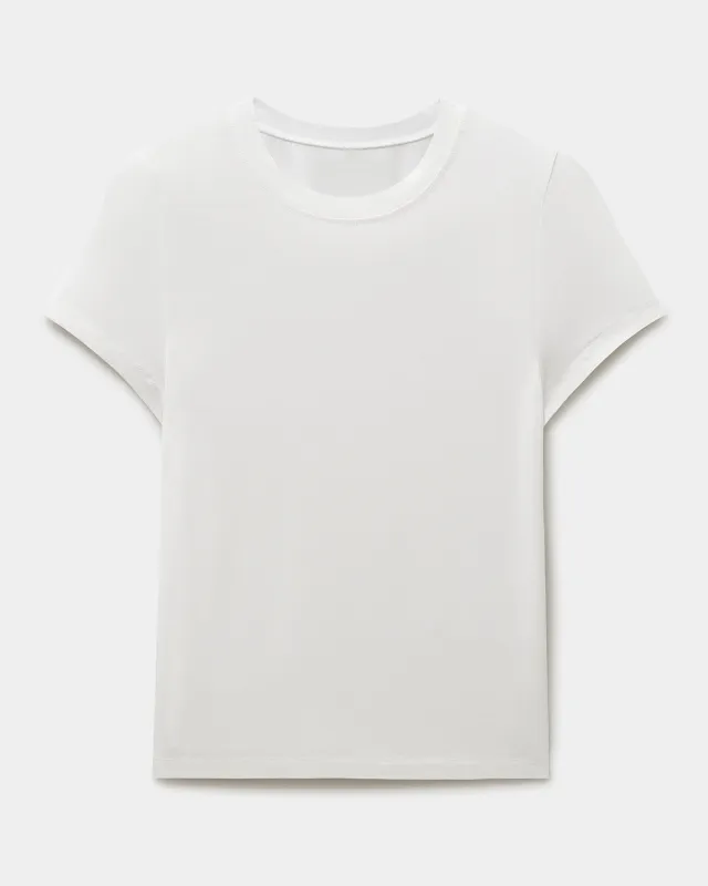 Short Sleeve Under Layer Top - White sold by Stripe & Stare