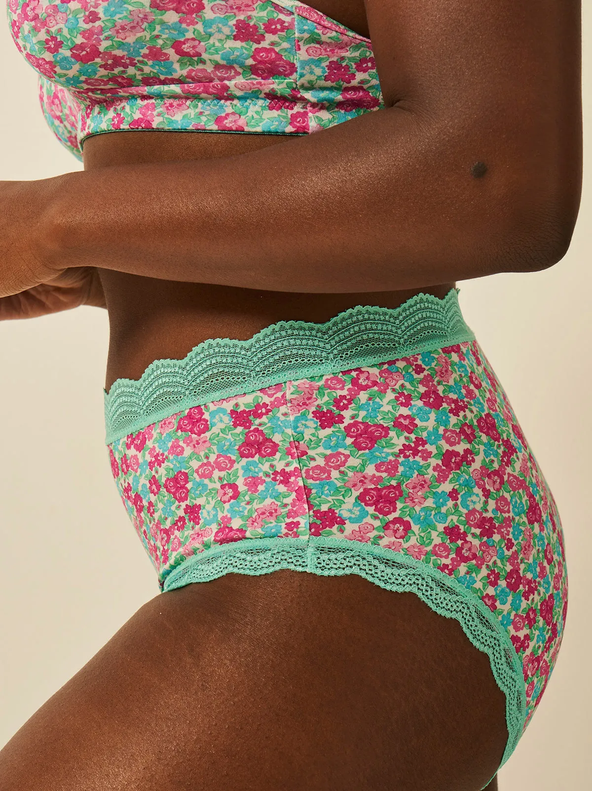 High Rise Knicker - Neon Meadow sold by Stripe & Stare product image thumbnail 3