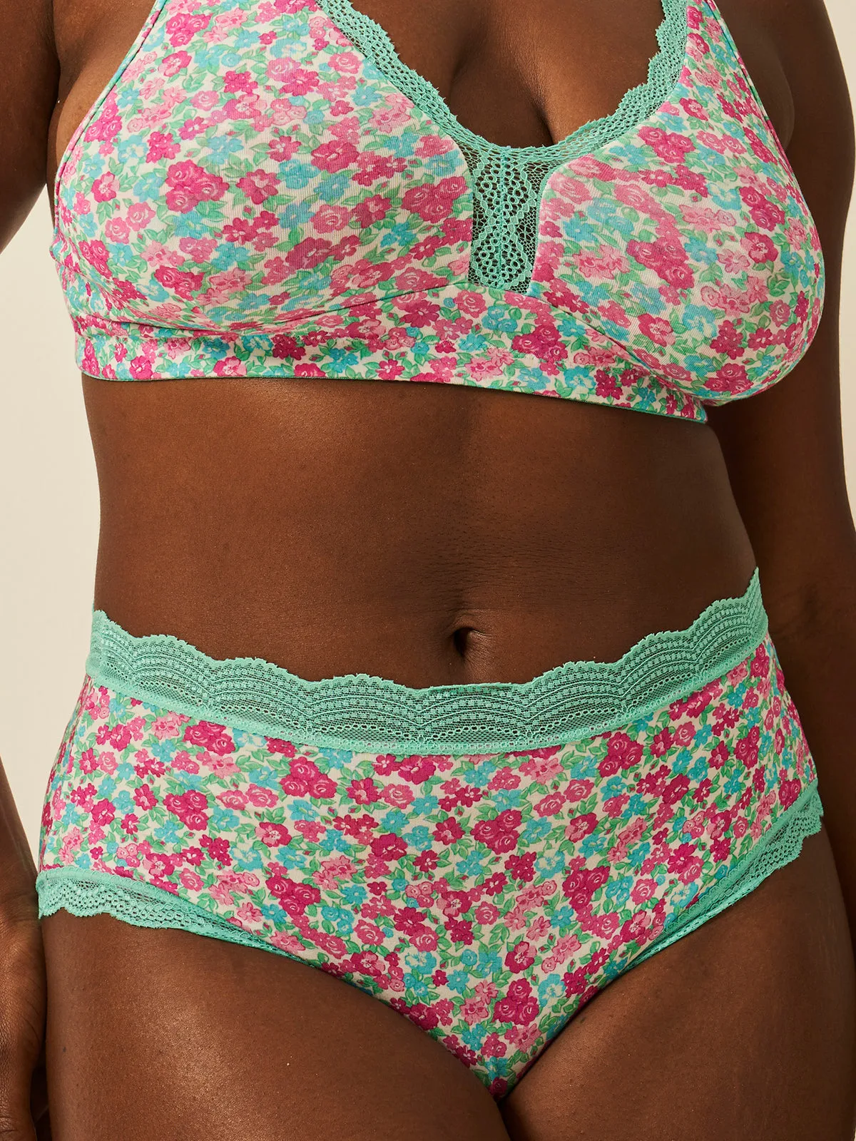 High Rise Knicker - Neon Meadow sold by Stripe & Stare product image thumbnail 2